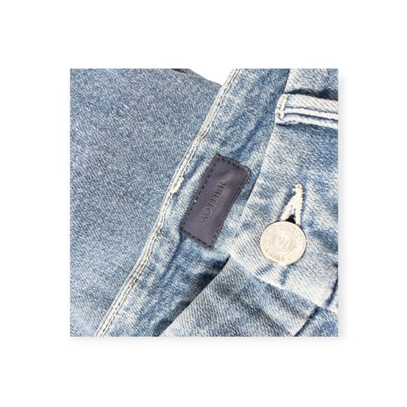 Mother Rainbow Pocket Jeans SZ 26 High-Waisted Looker Ankle Chew Denim Distress - Picture 9 of 13